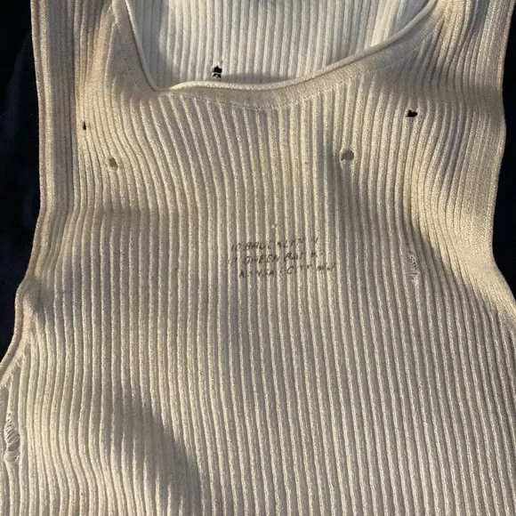 Zara White Ribbed Tank Top - Picture 2 of 3